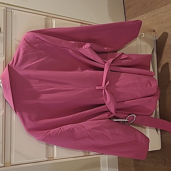 NWT Pink Eloquii Suit Jacket with faux rhinestone belt - Picture 4 of 4